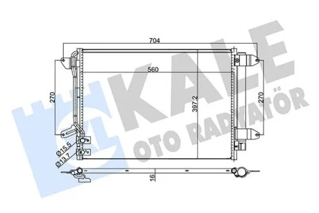 Радиатор кондиционера Volkswagen Beetle, Jetta IV KALE OTO RADYATOR Kale 343285