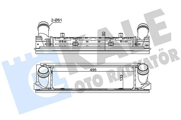 Интеркулер BMW 1 F20, 3 F30 (11-19) 1.6i, 2.0i, 1.6D, 2.0D KALE OTO RAD Kale 344825 (фото 1)