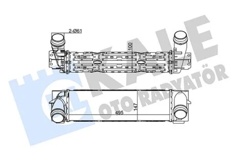 KALE BMW Интеркулер X3 F25,X4 F26 3.0d 11- Kale 344830