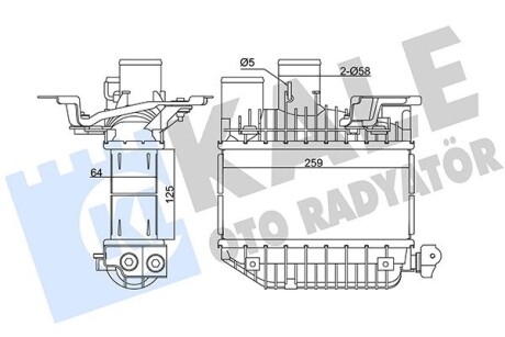 TOYOTA Интеркулер Avensis 2.0D-4D 99- Kale 345135