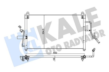 DAEWOO Радиатор кондиционера Nubira 99- Kale 345185