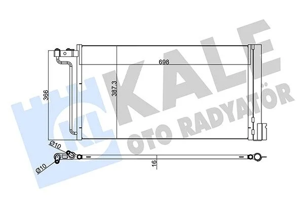Радиатор кондиционера Ford Focus III (10-), C-Max (11-) 1.6i, 2.0i Kale 345220 (фото 1)