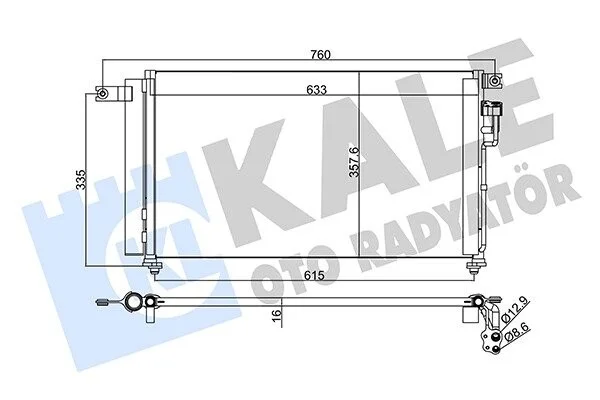 Радіатор кондиціонера Kia Rio Ii Condenser KALE OTO RADYATOR Kale 345235 (фото 1)