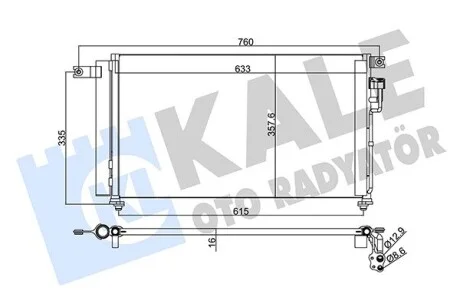 Радіатор кондиціонера Kia Rio Ii Condenser KALE OTO RADYATOR Kale 345235