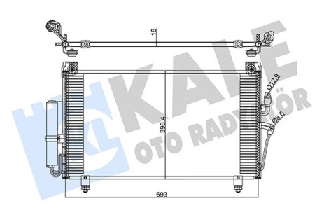 Радиатор кондиционера Mitsubishi Outlander I OTO RADYATOR Kale 345255