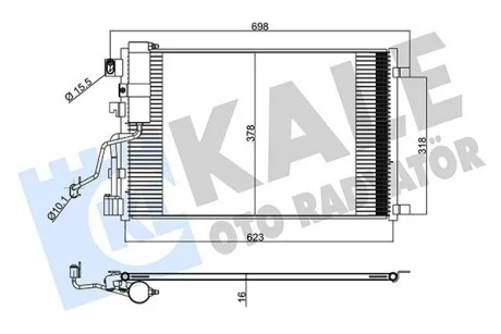 Радиатор кондиционера Nissan Qashqai, Qashqai +2 KALE OTO RADYATOR Kale 345260