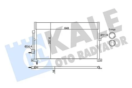 KALE FORD Радіатор кондиціонера (конденсатор) Mondeo III 00- Kale 345375