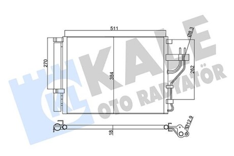 Радиатор кондиционера Hyundai IX35, Kia Carens IV, Sportage OTO RADYATOR Kale 345425