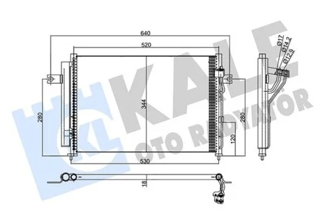 Радіатор кондиціонера Hyundai Getz Konderser KALE OTO RADYATOR Kale 345430