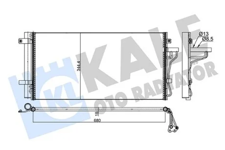 KALE HYUNDAI Радіатор кондиціонера (конденсатор) з осушувачем Grandeur, NF V 2.0/2.2CRDi 06- Kale 345445