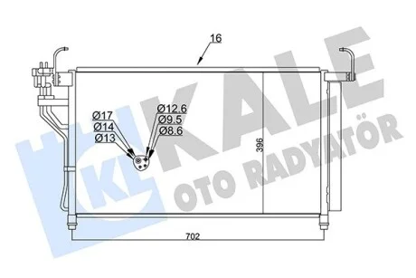 KALE HYUNDAI Радіатор кондиціонера (конденсатор) H-1 08- Kale 345450