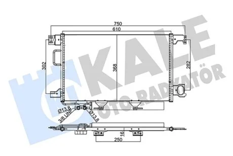 KALE DB Радіатор кондиціонера (конденсатор) W203 06- Kale 345755