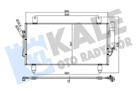Радіатор кондиціонера Mitsubishi Outland Er III KALE OTO RADYATOR Kale 345780