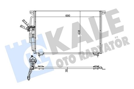 OPEL радіатор кондиціонера Omega B 94- Kale 345810