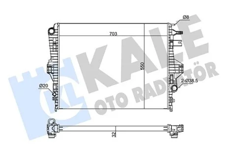 Радиатор охлаждения двигателя (паяный) VW Touareg II (11-) KALE OTO RAD Kale 345865