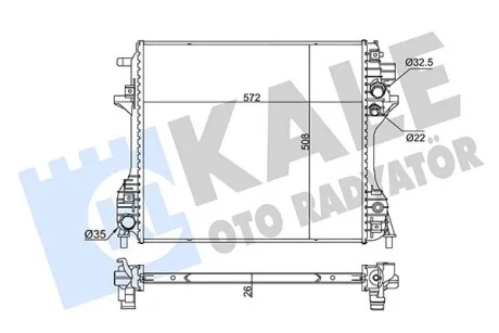 KALE JAGUAR Радіатор охолодження двиг. XF/XJ 2.0/3.0 09- Kale 345950