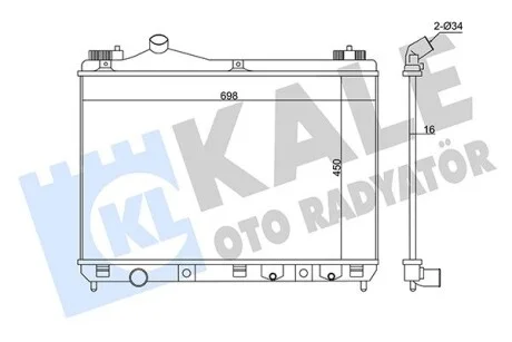 Радиатор охлаждения двигателя (паяный) Suzuki Grand Vitara II (05-) 1.9DDiS (346 Kale 346040
