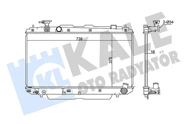 KALE TOYOTA Радиатор охлаждения Rav 4 II 2.0 00- Kale 346215 (фото 1)