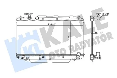 KALE TOYOTA Радиатор охлаждения Rav 4 II 2.0 00- Kale 346215