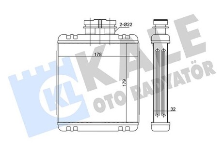 Радиатор отопителя Audi A1 - Seat Cordoba, Ibiiza IV, Ibiza V, Ibiza V/Skoda Fabia OTO RADYATOR Kale 346260