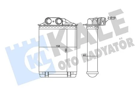KALE FIAT радіатор опалення 500,Panda,Ford Ka Kale 346355