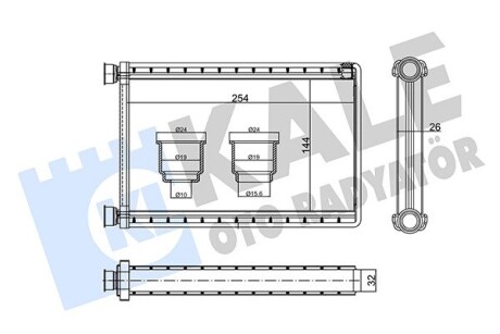 BMW Радиатор отопления 1 E81/87,3 E90,X1 E84 06- Kale 346460