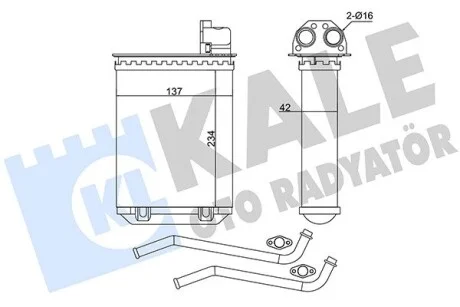 KALE PEUGEOT радіатор опалення 205/309 Kale 346495