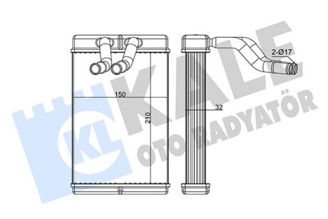 Радиатор отопителя Hyundai H-1, H-1, Starex Heater OTO RADYATOR Kale 346550