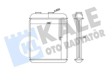 Радиатор отопителя Opel Astra G, Astra H, Astra H Gtc, Chevrolet Astra KALE OTO RADYATOR Kale 346680