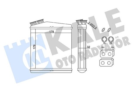LANDROVER Радіатор опалення Discovery Sport, Freelander II, Range Rover Evoque 10-, Volvo S60/80, XC70 Kale 346735
