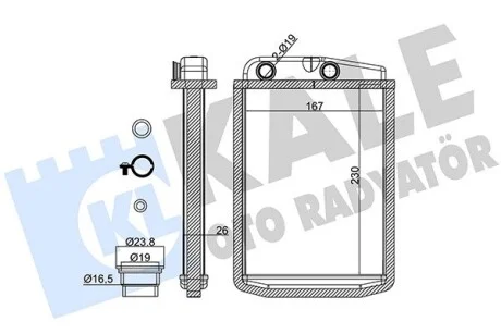 Радіатор обігрівача Citroen Jumper - Fiat Ducato - Peugeot Boxer Heater KALE OTO RADYATOR Kale 346845