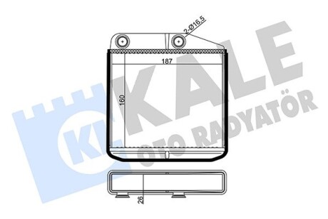 Радиатор отопителя Fiat Doblo, Punto/Opel Corsa D (06-) OTO RADYATOR Kale 346850