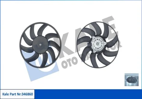 Вентилятор охлаждения радиатора с кожухом Audi A4, A5, A6, A7, Q5 - Seat Exeo Fan & Motor KALE OTO RADYATOR Kale 346860