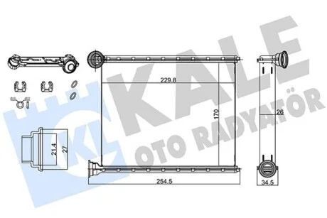 Радіатор обігрівача Citroen C3 KALE OTO RADYATOR Kale 347120
