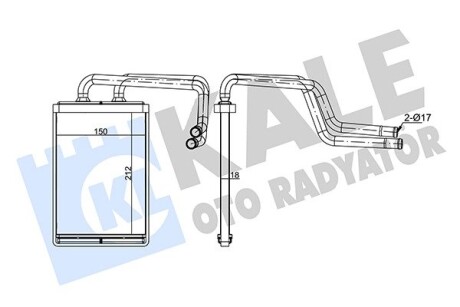 Радіатор отопителя Hyundai Elantra (00-), Coupe (02-) OTO RADYATOR Kale 347140
