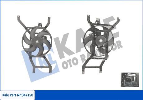 Вентилятор охолодження радіатора з кожухом Dacia Logan OTO RADYATOR Kale 347150