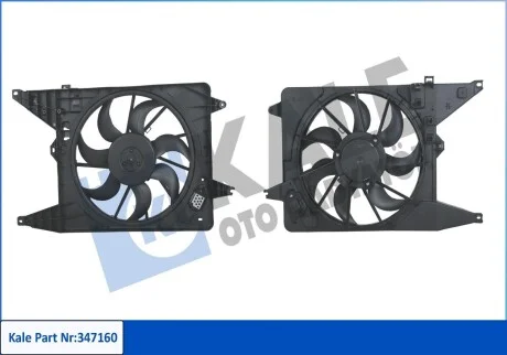 Вентилятор охолодження радіатора з кожухом Dacia Sandero Fan & Motor & Shroud KALE OTO RADYATOR Kale 347160