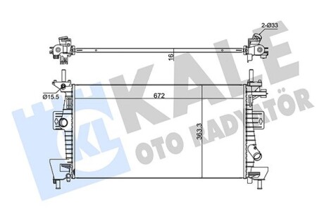 Радіатор охолодження Ford C-Max Ii, Grand C-Max, Focus Iii Radiator OTO RADYATOR Kale 347280