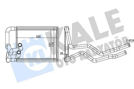 KALE HYUNDAI Радиатор отопления Elantra 06- Kale 347335