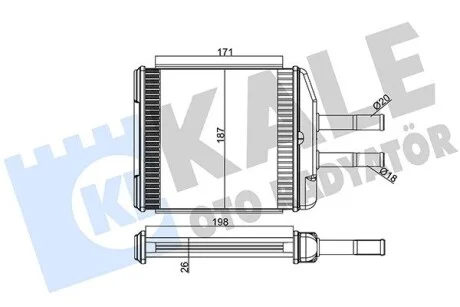 KALE DAEWOO Радіатор опалення Evanda, Chevrolet Epica Kale 347345