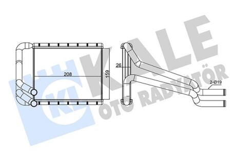 Радиатор отопителя Hyundai Elentra, I30, Kia CeeD, Pro CeeD Heater OTO RADYATOR Kale 347350