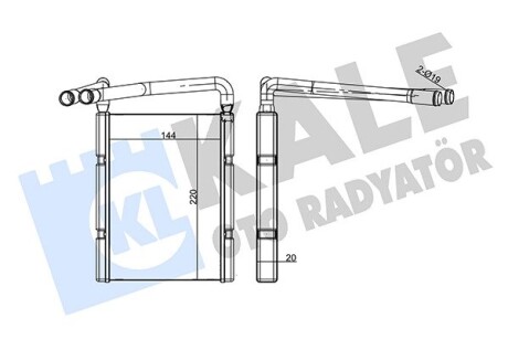 Радиатор отопителя Kia Rio II OTO RADYATOR Kale 347415