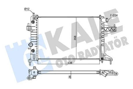 KALE OPEL радіатор охолодження Corsa C 1.4/1.8 00- Kale 347490