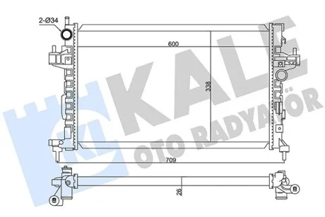 KALE OPEL радіатор охолодження Combo Tour,Corsa C 1.3CDTi 03- Kale 347495