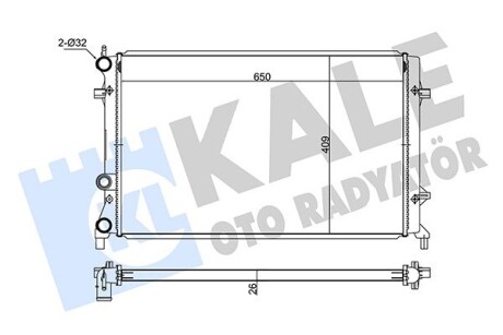 Радиатор охлаждения Volkswagen Beetle, Jetta Iv Radiator OTO RADYATOR Kale 347520