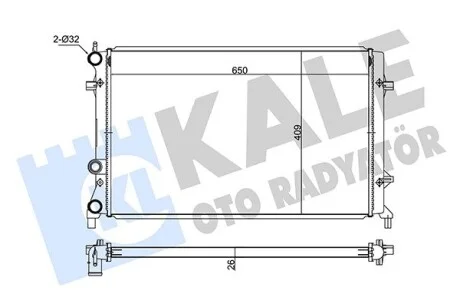 Радиатор охлаждения Volkswagen Beetle, Jetta Iv Radiator KALE OTO RADYATOR Kale 347520