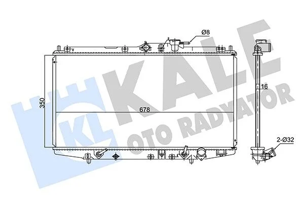 KALE HONDA Радиатор охлаждения Accord VI 1.6/2.3 98- Kale 347585 (фото 1)