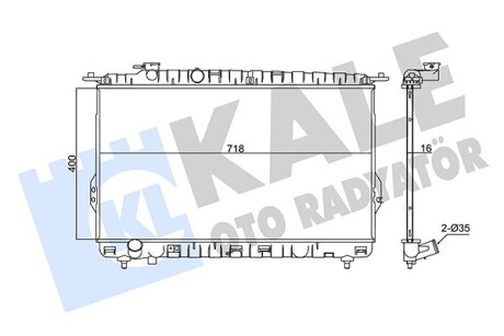 HYUNDAI радіатор охолодження Sonata IV,Grandeur,Kia Magentis 2.0/3.5 98- Kale 347810