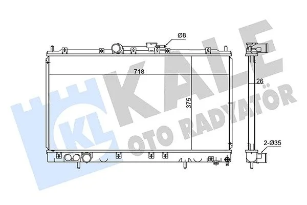 KALE MITSUBISHI радіатор охолодження Galant VI 2.0/2.5 96- Kale 347975 (фото 1)