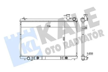 KALE NISSAN Радиатор охлаждения Infiniti FX35 3.5 03- Kale 348035